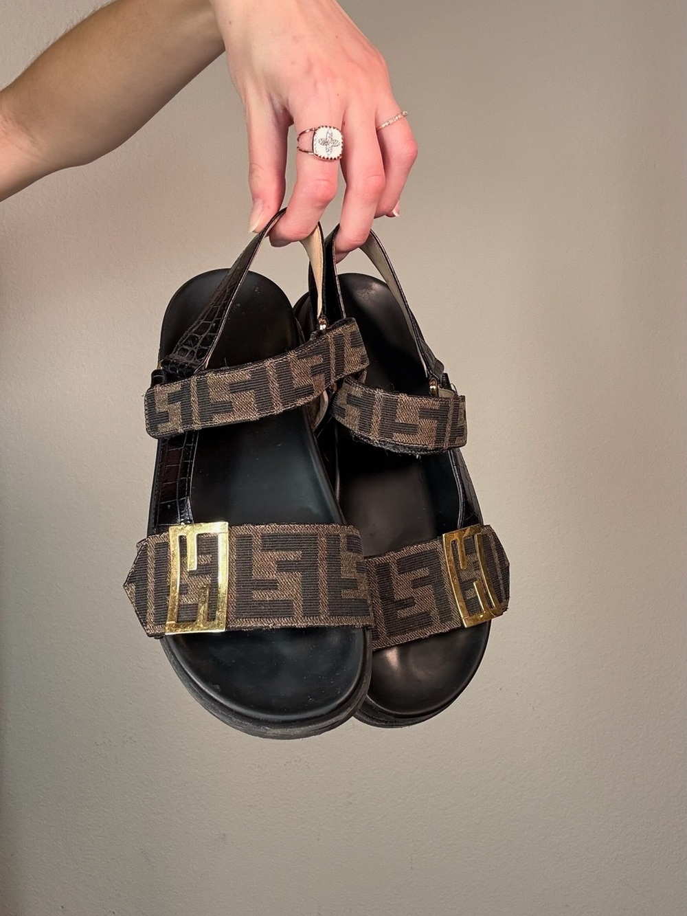 Fendi dad sandals